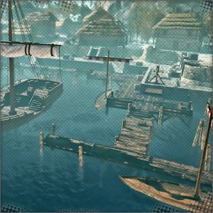 The ships docks