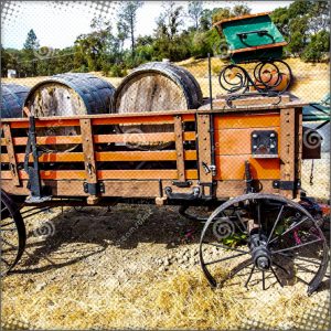 Wagon load with Barrels of Grain