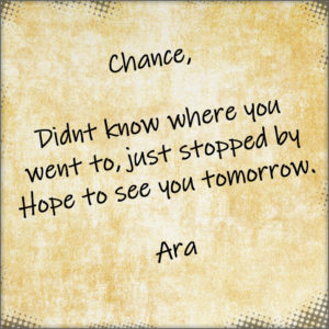 A note from Ara