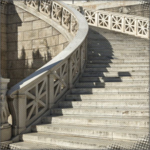 Marble staircase leading up