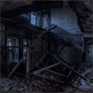 Inside a condemned building chasing a man